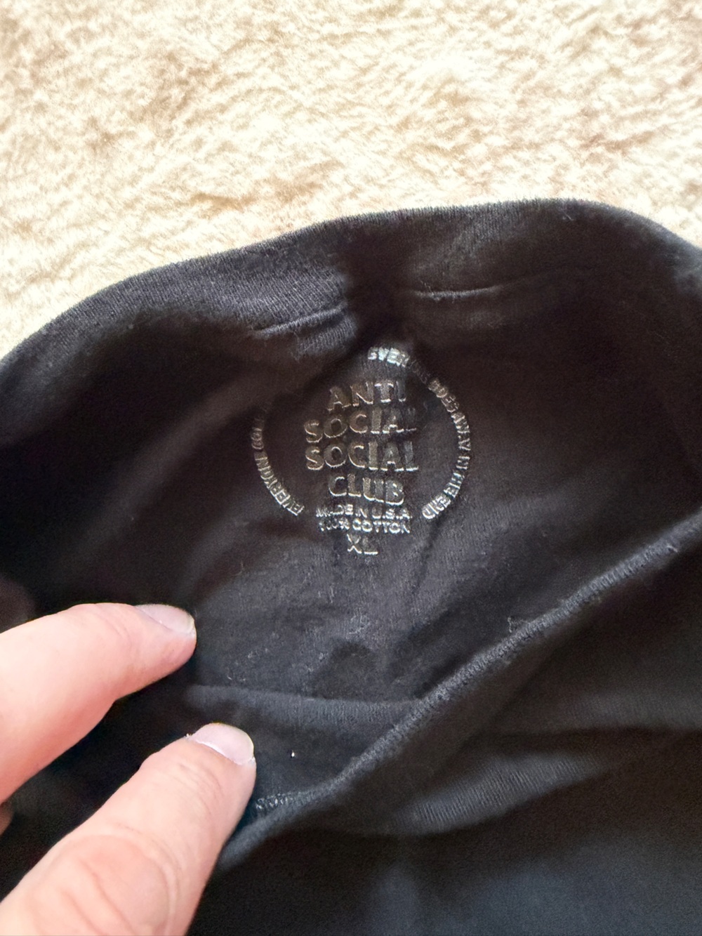 Anti Social Social Club Black Tee with Red Chest Logo - Picture 2 of 3